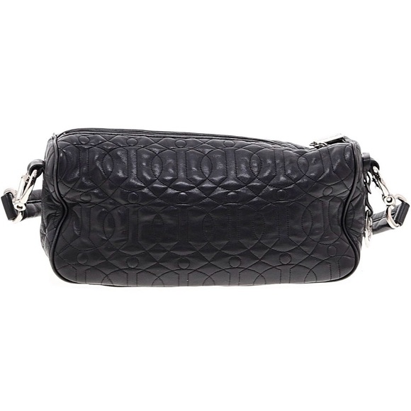 Donald Pliner Black Leather Shoulder Bag - Picture 2 of 10